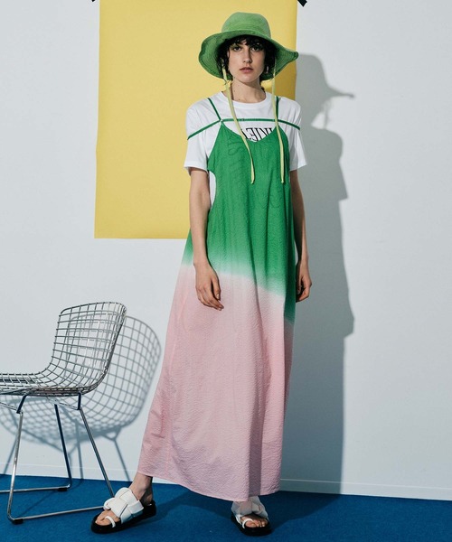 「MAISON SPECIAL」 キャミソールワンピース FREE ブルー レディースの画像