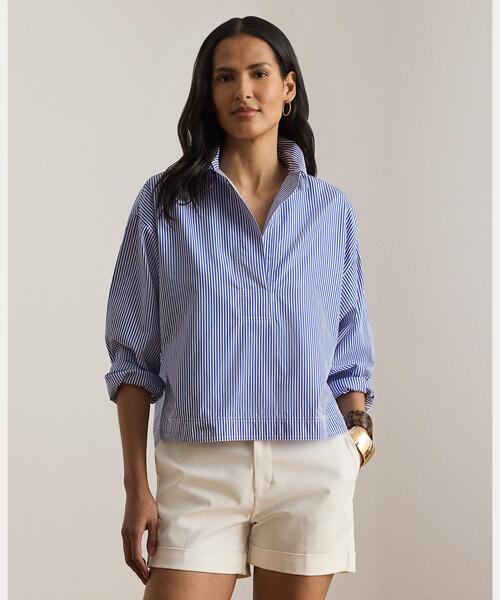 美品　ポロ　ラルフローレン　ストライプ　シャツ　ブラウス　トップス　人気　完売 POLO RALPH LAUREN - 美品 ポロ ラルフローレン シャツ 赤 トップス