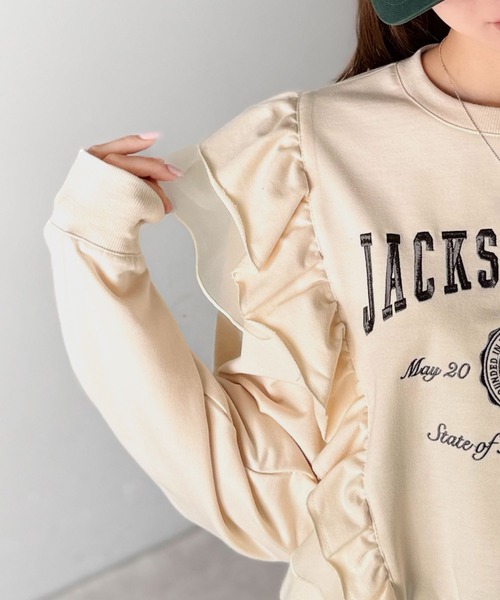 「mily bilet」 長袖カットソー LARGE チャコール レディース_画像8