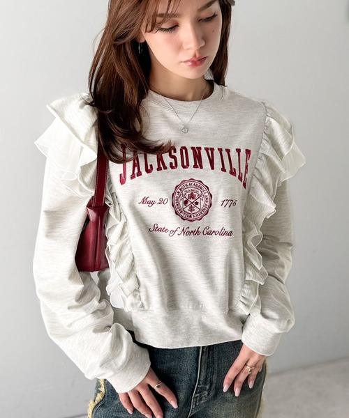 「mily bilet」 長袖カットソー LARGE チャコール レディース_画像9