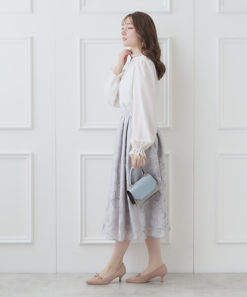 「couture brooch」 長袖ブラウス 42 ライトグレー レディース_画像3