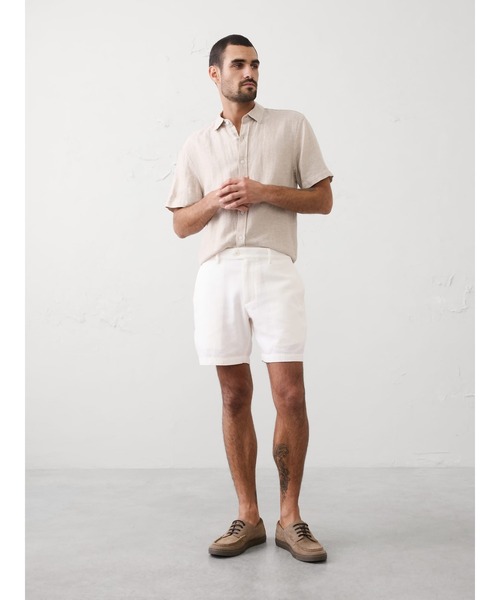 パンツ BANANA REPUBLIC FACTORY STORE　　7インチ リネンブレンド ショートパンツ メンズの画像