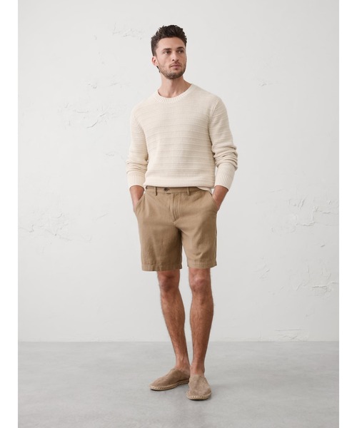 パンツ BANANA REPUBLIC FACTORY STORE　　7インチ リネンブレンド ショートパンツ メンズの画像
