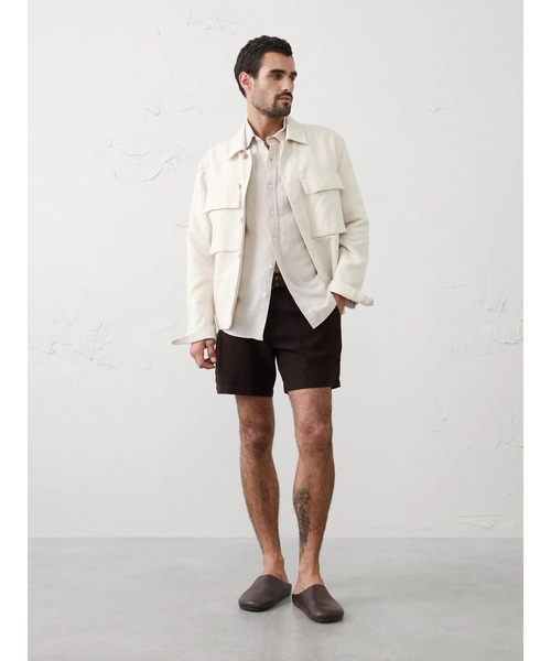 パンツ BANANA REPUBLIC FACTORY STORE　　7インチ リネンブレンド ショートパンツ メンズの画像