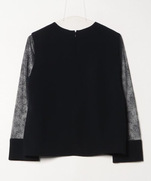 「Unaca」 長袖ブラウス 38 ネイビー レディース_画像2