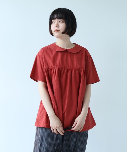 新品タグ付きbulle de savon 80 / タイプライター ブラウス bulle de savon（ビュルデサボン） ブラウス シャツ 半袖 80/タイプ