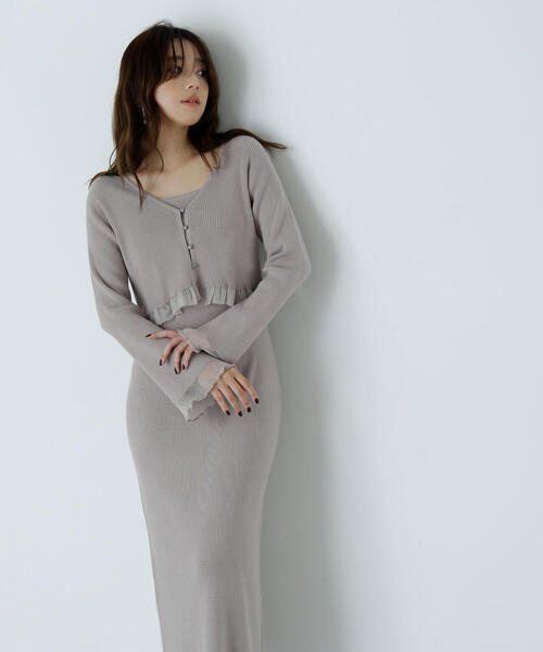 「NATURAL BEAUTY BASIC」 コンビワンピース MEDIUM ブラック レディースの画像