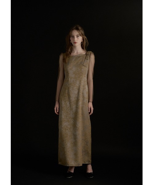 「LE'RURE」 長袖ワンピース SMALL グリーン レディースの画像