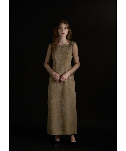 「LE'RURE」 長袖ワンピース SMALL グリーン レディースの画像