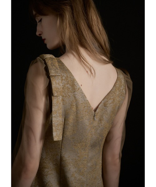 「LE'RURE」 長袖ワンピース SMALL グリーン レディースの画像