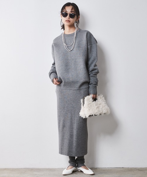 「CHIC STYLE」 長袖ニット L ブラウン レディース_画像8