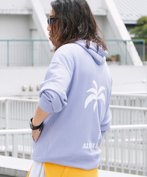 ALOHA BLUE（アロハブルー） パーカー サーマルパーカ ワッフル生地