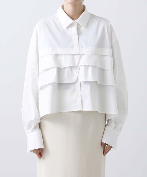 「Gready Brilliant」 「AuieF」長袖シャツ 38 オフホワイト レディース_画像5