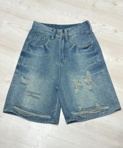 「NANEA」 「fashion jeans」デニムハーフパンツ X-SMALL ブルー レディース_画像3