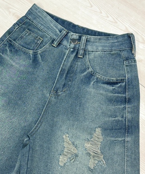 「NANEA」 「fashion jeans」デニムハーフパンツ X-SMALL ブルー レディース_画像4
