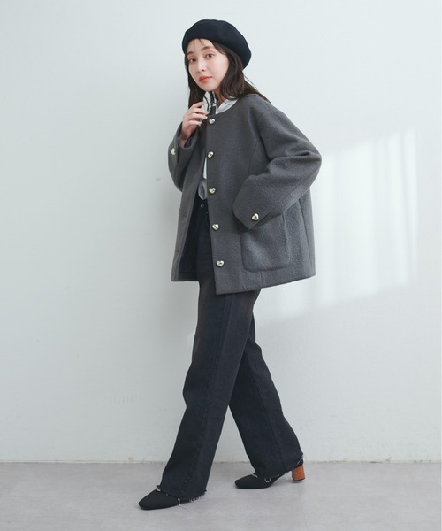 natural couture 「natural couture」 ノーカラージャケット FREE