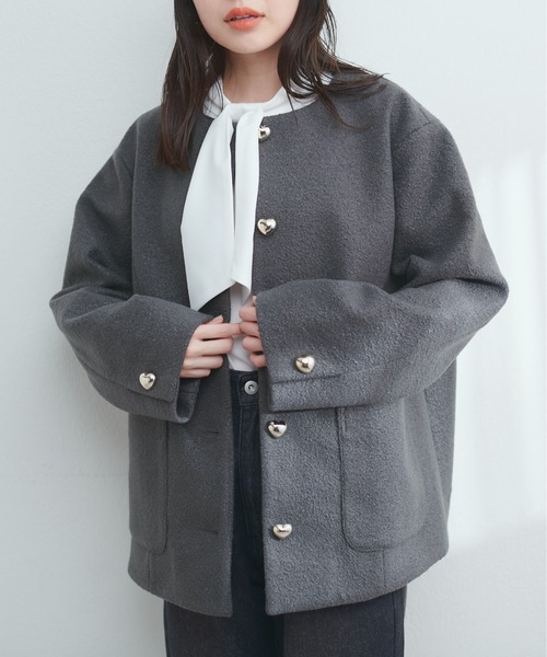natural couture 「natural couture」 ノーカラージャケット FREE