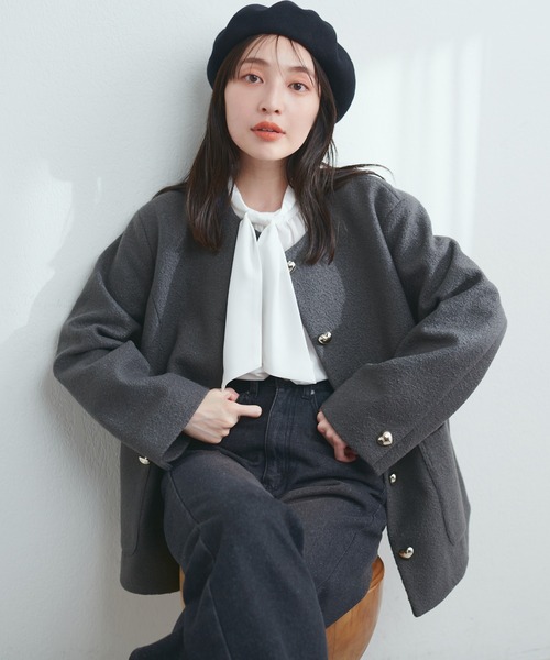 natural couture 「natural couture」 ノーカラージャケット FREE
