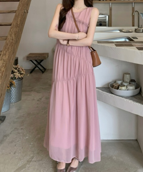 「FAVORITO」 ノースリーブワンピース F ピンク レディース_画像3