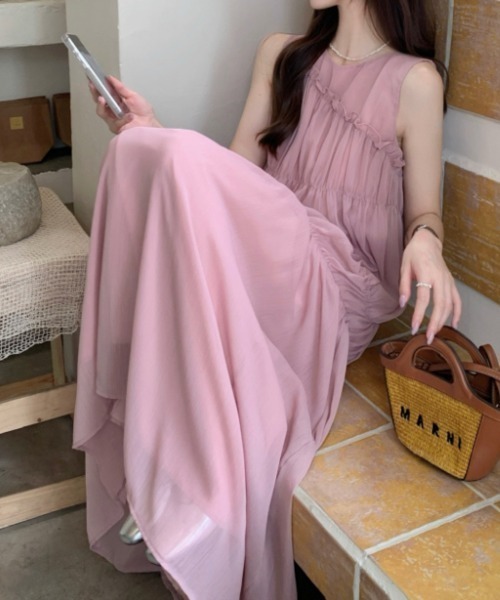 「FAVORITO」 ノースリーブワンピース F ピンク レディース_画像5