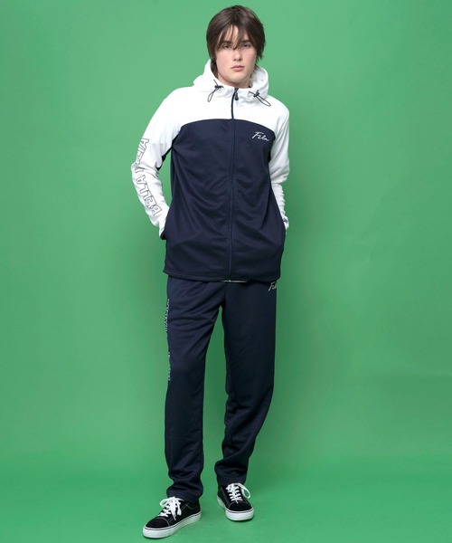 値下げ‼️ FILA セットアップ　L FILA（フィラ） セットアップジャージ L ブラック×ホワイト メンズ
