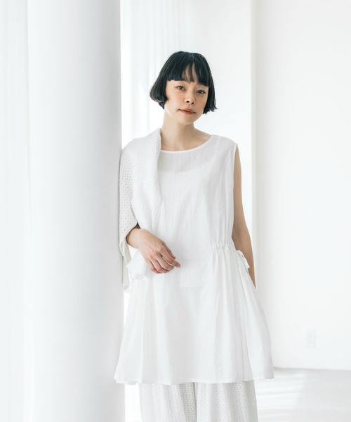 ブラウス シャツ 「natural by clip」カットワークチュニックSET レディースの画像