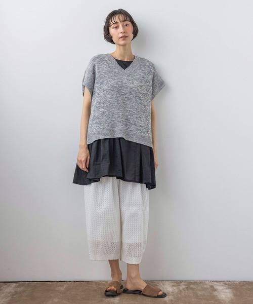 ブラウス シャツ 「natural by clip」カットワークチュニックSET レディースの画像