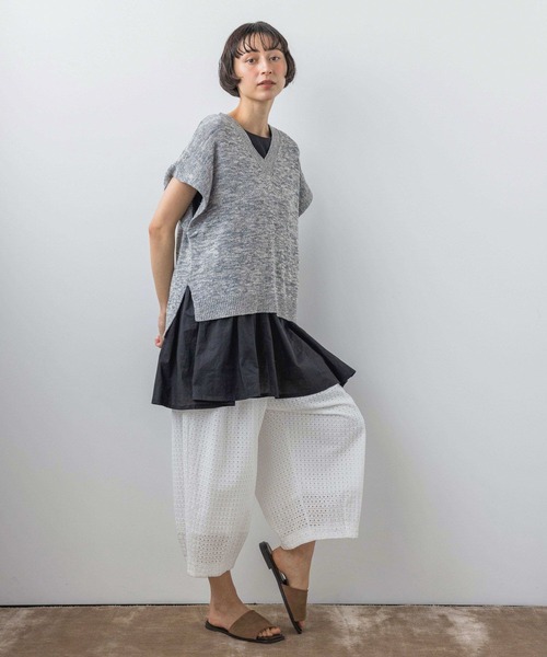 ブラウス シャツ 「natural by clip」カットワークチュニックSET レディースの画像
