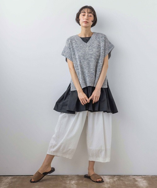 ブラウス シャツ 「natural by clip」カットワークチュニックSET レディースの画像