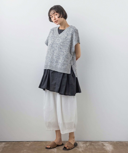 ブラウス シャツ 「natural by clip」カットワークチュニックSET レディースの画像
