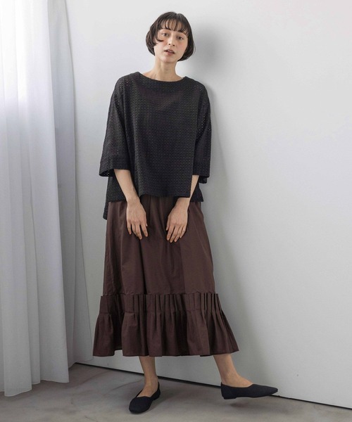 ブラウス シャツ 「natural by clip」カットワークチュニックSET レディースの画像