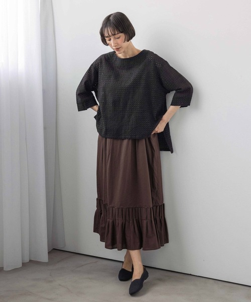 ブラウス シャツ 「natural by clip」カットワークチュニックSET レディースの画像