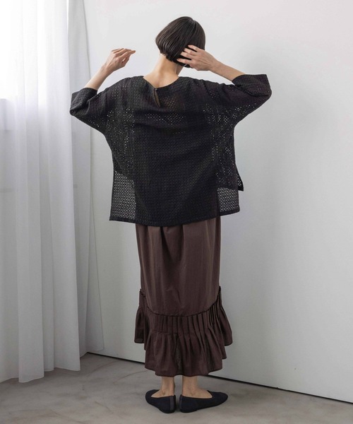 ブラウス シャツ 「natural by clip」カットワークチュニックSET レディースの画像