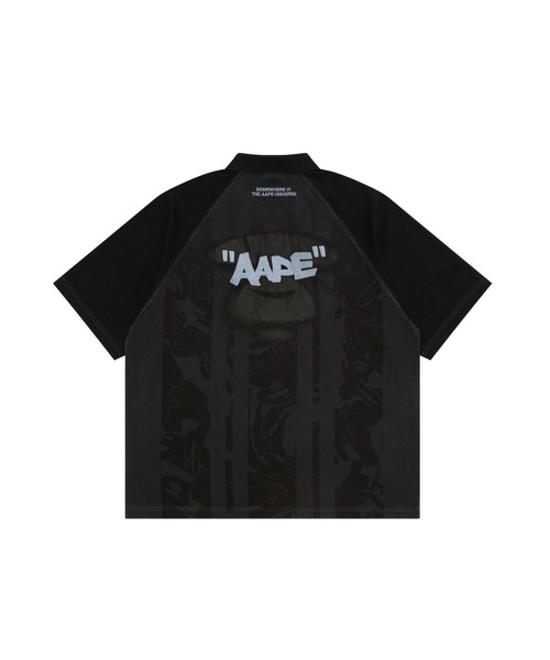 Aape アメリカンフットボールシャツ Lサイズ ブラック AAPE BY A BATHING APE（エーエイプバイアベイシングエイプ） tシャツ