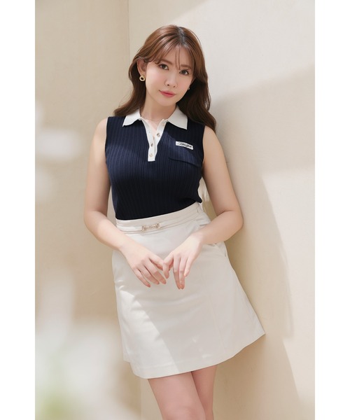 ニット セーター Calina Polo Knit Top レディースの画像
