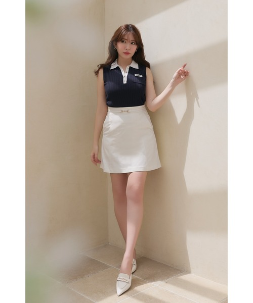 ニット セーター Calina Polo Knit Top レディースの画像