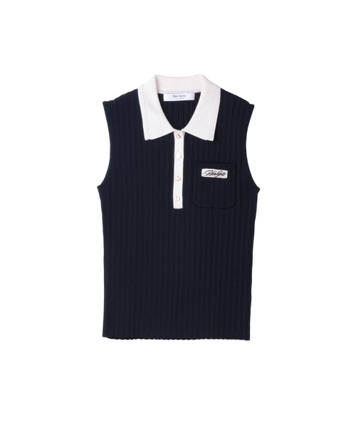ニット セーター Calina Polo Knit Top レディースの画像