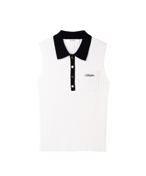 ニット セーター Calina Polo Knit Top レディースの画像