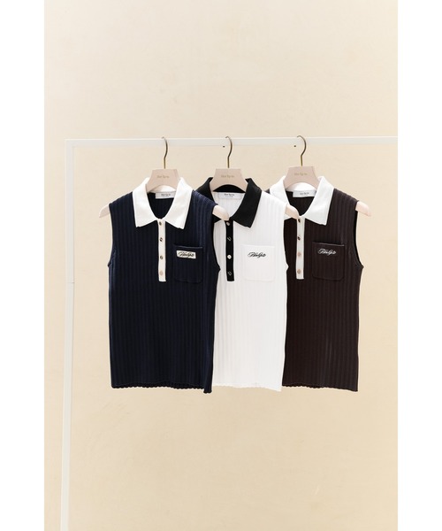 ニット セーター Calina Polo Knit Top レディースの画像