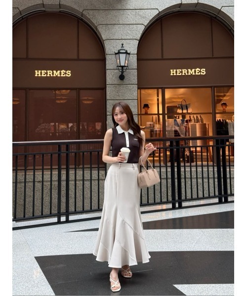 ニット セーター Calina Polo Knit Top レディースの画像