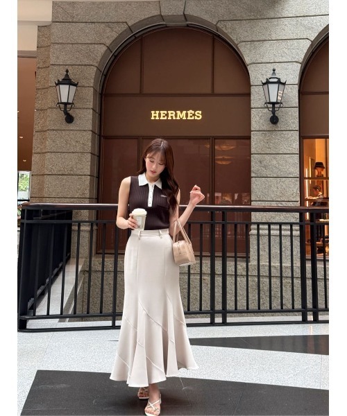 ニット セーター Calina Polo Knit Top レディースの画像