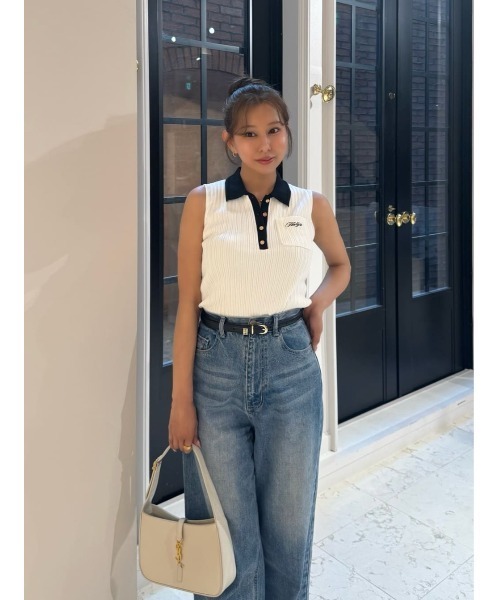ニット セーター Calina Polo Knit Top レディースの画像
