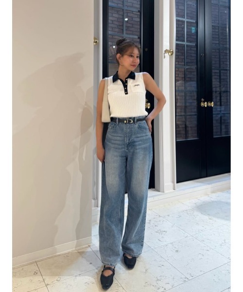 ニット セーター Calina Polo Knit Top レディースの画像