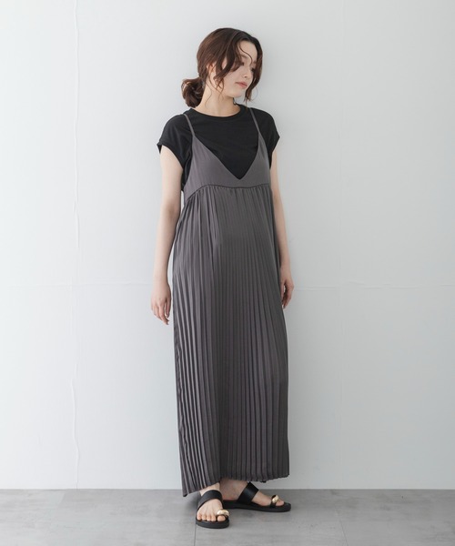 URBAN RESEARCH Sonny Label ワンピース 「WEB限定」Tシャツ×プリーツ