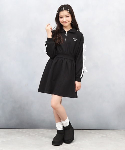 「PINKHUNT」 「KIDS」長袖ワンピース 150cm ブラック キッズ_画像4