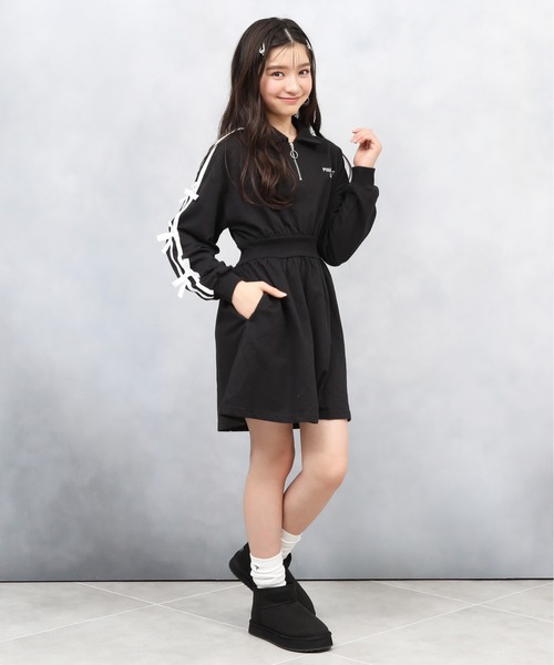 「PINKHUNT」 「KIDS」長袖ワンピース 150cm ブラック キッズ_画像6