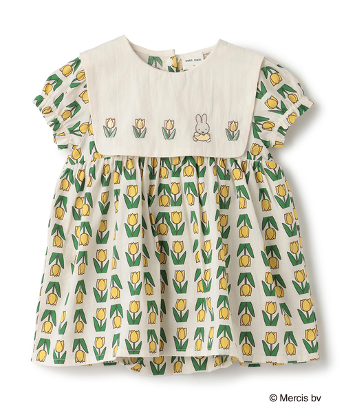 petit main ベビー服 ロンパース 「miffy」チューリップ柄ロンパース