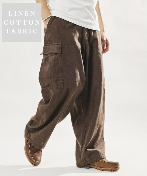KURASHI & Trips PUBLISHING カーゴパンツ FREAK'S STORE（フリークスストア） カーゴパンツ LINEN COTTON EASY