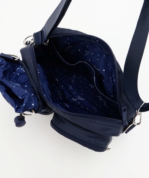 mezzo piano - 肩先 ショルダーバッグ 蓄光プリントペットボトルホルダー付ショルダーバッグ キッズ お子さん うしろ帯