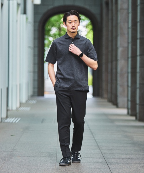 「EDIFICE」 半袖ポロシャツ MEDIUM グレー メンズ_画像2